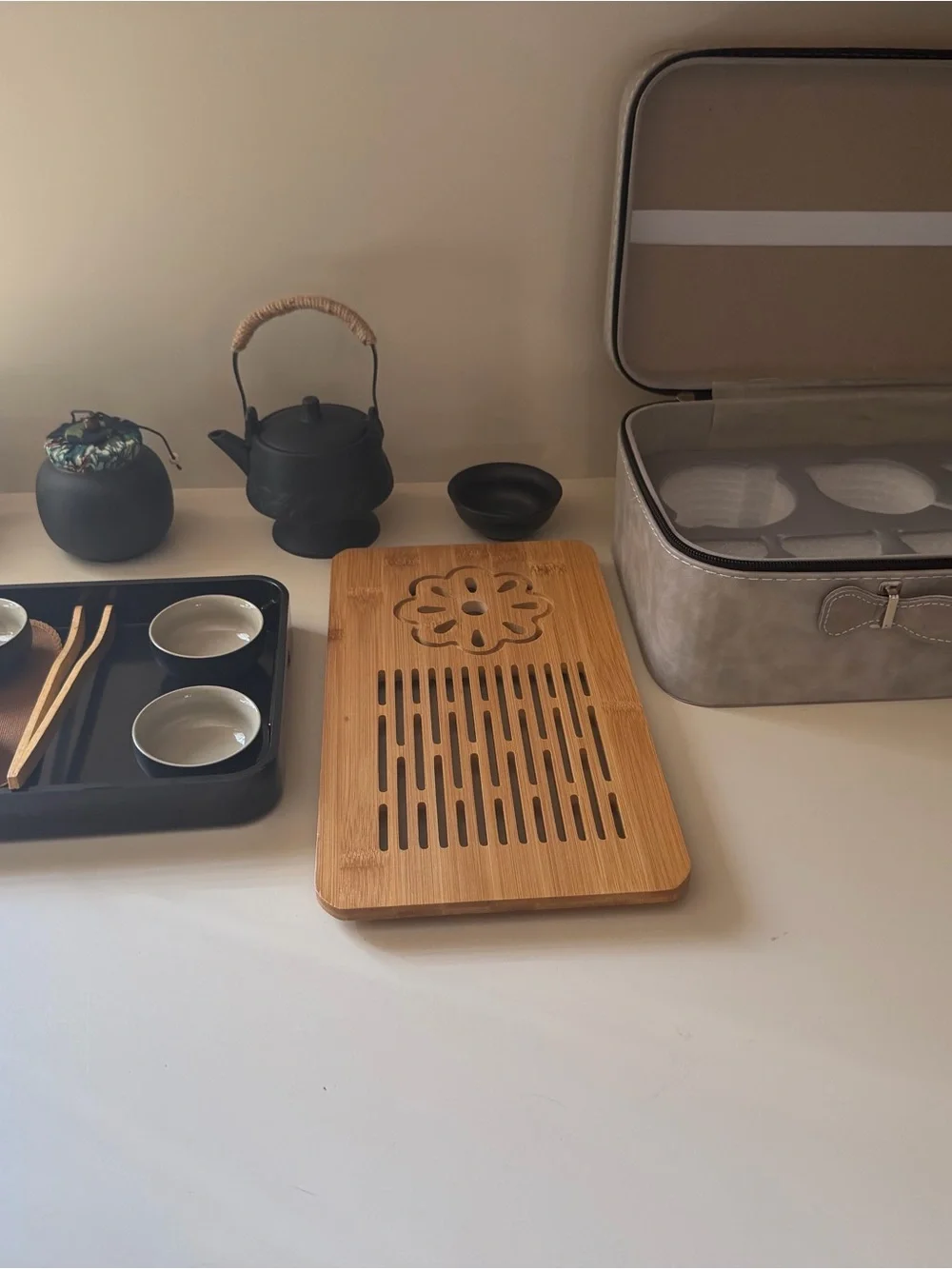 New Asian styled travel tea set in a fitted carrying case
